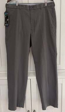 Savane Men's Performance Chino Straight Fit Expandable Waistband Pants 36/30